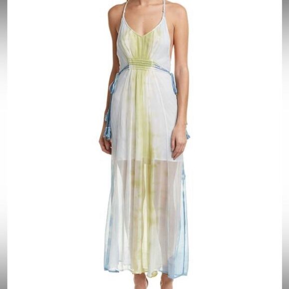 Gypsy 05 Tie Dyed Grecian Casual Maxi Dress Sheer with Lining - Picture 4 of 13
